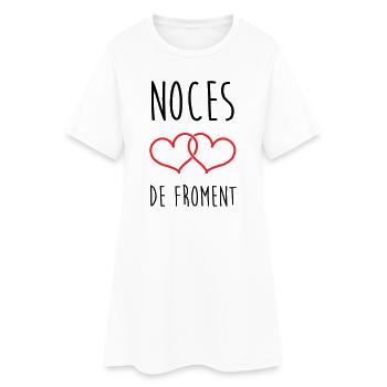 noces de froment 3 ans de mariage - Robe T-shirt Femme - blanc - Devant