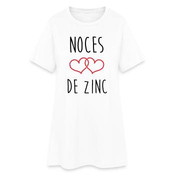 Zinc Wedding 76 Years - Women’s T-Shirt Dress - white - Front