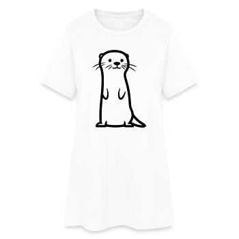 Otter - Frauen T-Shirt-Kleid - Weiß - Vorne