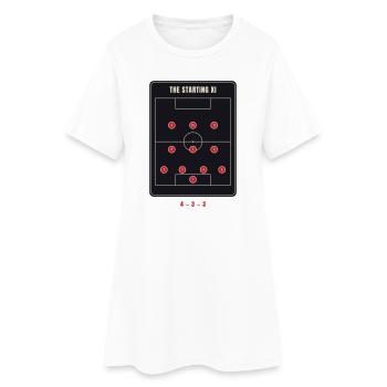 Startelf 4-3-3 Fußballformation - Frauen T-Shirt-Kleid - Weiß - Vorne