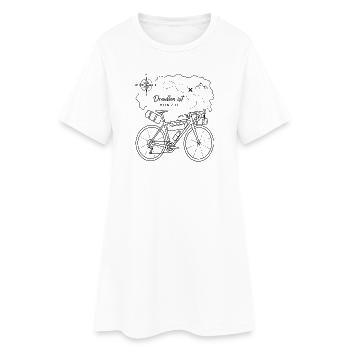 Radreise Traummotiv Kompass Berge - Frauen T-Shirt-Kleid - Weiß - Vorne