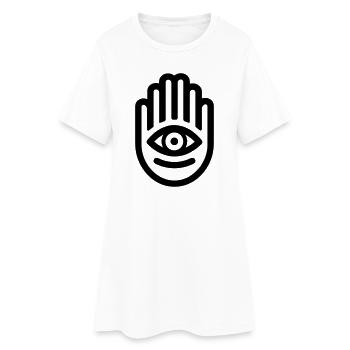 main de Fatma Hamsa - Robe T-shirt Femme - blanc - Devant
