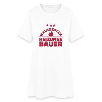 Heizungsbauer - Frauen T-Shirt-Kleid - Weiß - Vorne