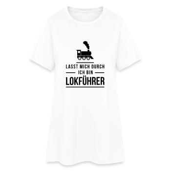 Ich bin Lokführer - Frauen T-Shirt-Kleid - Weiß - Vorne