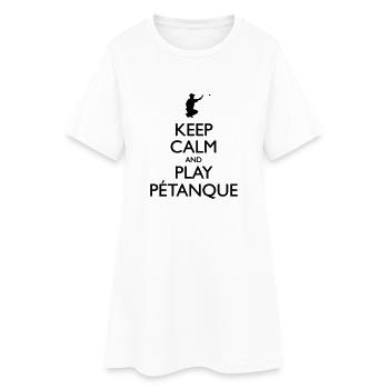 Keep calm and play Petanq - Frauen T-Shirt-Kleid - Weiß - Vorne