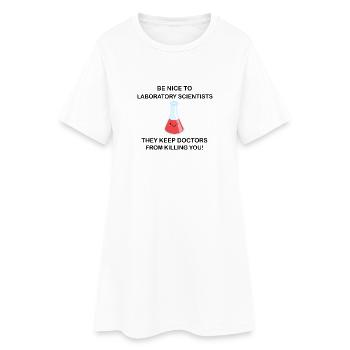 Be nice to laboratory scientists ! - Robe T-shirt Femme - blanc - Devant