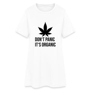 Ne paniquez pas, c'est une feuille de chanvre biologique - Robe T-shirt Femme - blanc - Devant