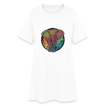 Caricature d'éléphant - Robe T-shirt Femme - blanc - Devant