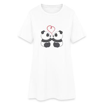 Panda - Panda T-Shirt - Panda Motivation - Amour - Robe T-shirt Femme - blanc - Devant