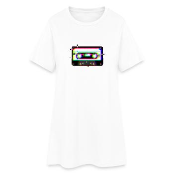 Cassette Cassette Glitch 90s Retro Vaporwave Esthétique - Robe T-shirt Femme - blanc - Devant