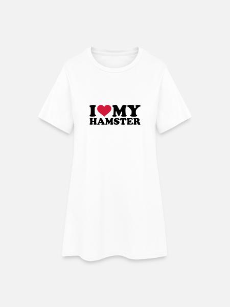 Hamster - Frauen T-Shirt-Kleid - Weiß