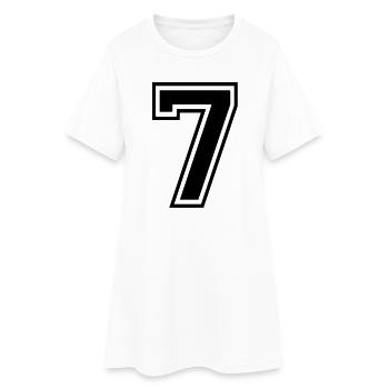 7 - Frauen T-Shirt-Kleid - Weiß - Vorne