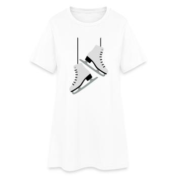 Patinage artistique patins à glace - Robe T-shirt Femme - blanc - Devant