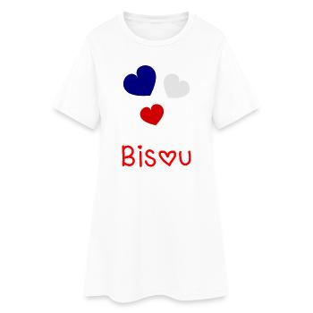 HERZ. HERZ. VALENTINSTAG. LIEBE. LIEBE. PAAR. - Frauen T-Shirt-Kleid - Weiß - Vorne