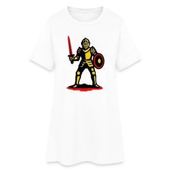 Chevalier jaune à l’épée rouge - Robe T-shirt Femme - blanc - Devant