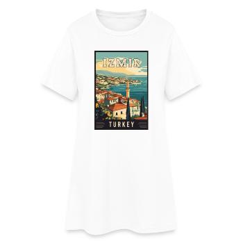 Découvrez la beauté d’Izmir en Turquie - Robe T-shirt Femme - blanc - Devant