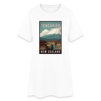 Découvrez Tongariro en Nouvelle-Zélande - Robe T-shirt Femme - blanc - Devant