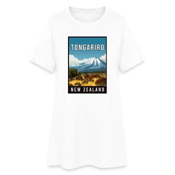 Entdecken Sie Tongariro in Neuseeland - Frauen T-Shirt-Kleid - Weiß - Vorne