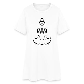 Résumé de Nuages Fusées Kawaii - Robe T-shirt Femme - blanc - Devant