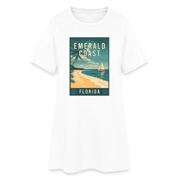 Découvrez la magnifique Côte d’Émeraude en Floride - Robe T-shirt Femme - blanc - Devant