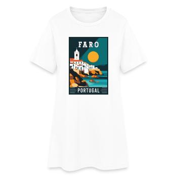 Experience Captivating Faro in Portugal - Women’s T-Shirt Dress - white - Front