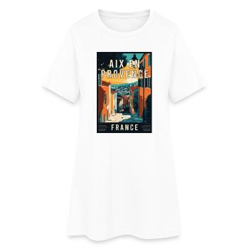 Explore Charming Aix-en-Provence in France - Women’s T-Shirt Dress - white - Front