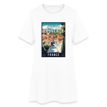 Experience Charming Aix-en-Provence in France - Women’s T-Shirt Dress - white - Front