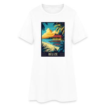 Découvrez le paradis tropical du Belize - Robe T-shirt Femme - blanc - Devant