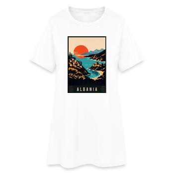 Découvrez les Alpes balnéaires et les villes historiques d’Albanie - Robe T-shirt Femme - blanc - Devant