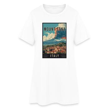 Experience Volcano Adventure and Mount Etna Italy - Women’s T-Shirt Dress - white - Front
