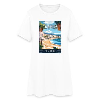Découvrez la Côte d’Azur et Cannes en France - Robe T-shirt Femme - blanc - Devant
