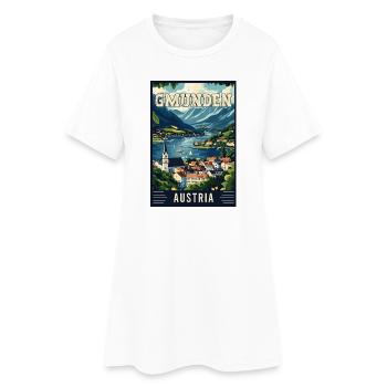 Discover Lakeside Beauty of Gmunden in Austria - Women’s T-Shirt Dress - white - Front
