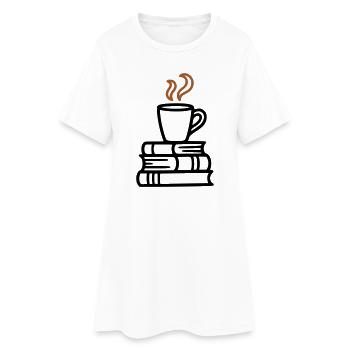 Livres Tasse de café Club de lecture Rat de lecture - Robe T-shirt Femme - blanc - Devant