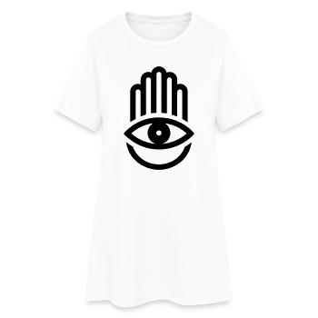 main de Fatma Hamsa - Robe T-shirt Femme - blanc - Devant