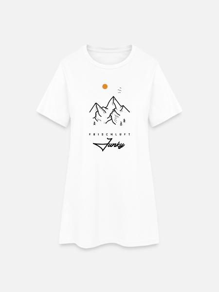Berge - Frischluft Junky - Frauen T-Shirt-Kleid - Weiß
