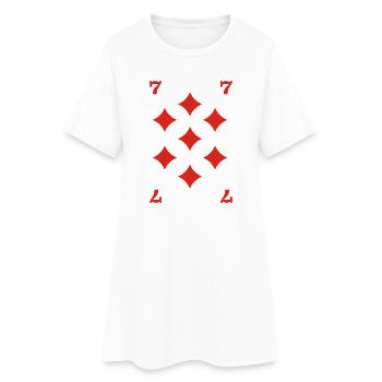 Checked Seven - Women’s T-Shirt Dress - white - Front