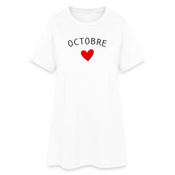 Future maman Octobre – Bébé en route ❤️ - Robe T-shirt Femme - blanc - Devant
