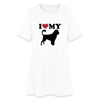 Portuguese Water dog - Robe T-shirt Femme - blanc - Devant