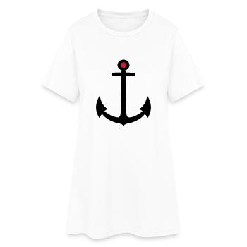 Anker - Frauen T-Shirt-Kleid - Weiß - Vorne