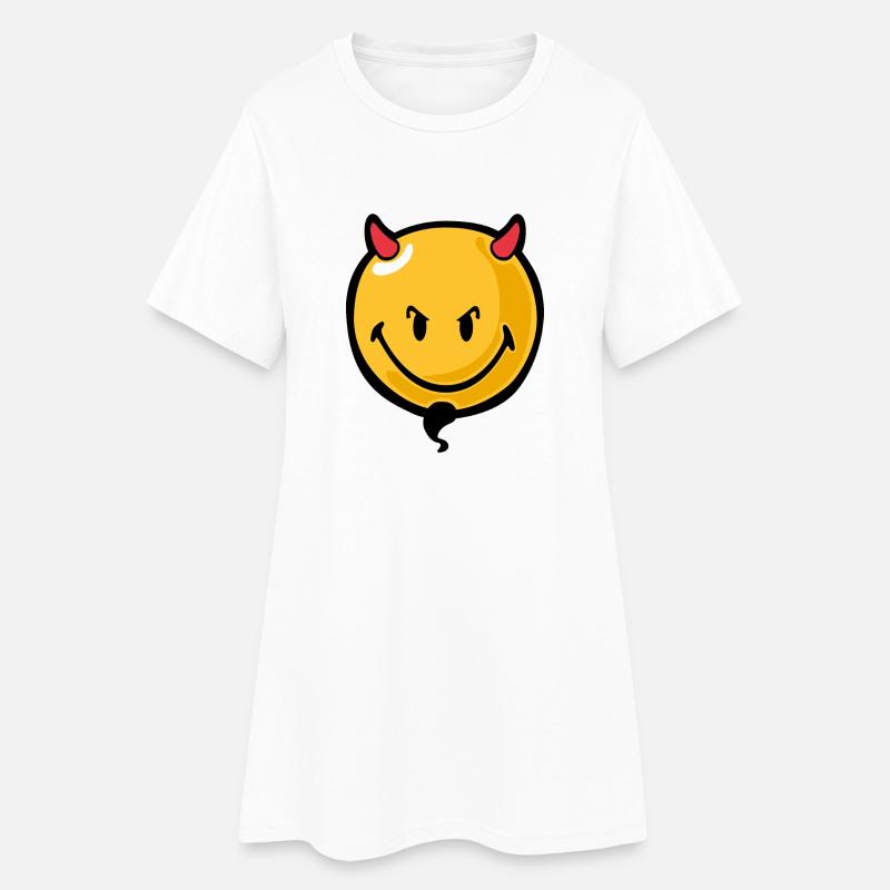 Smiley devil - Robe T-shirt Femme - blanc