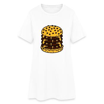 conception haute multiple hamburger cool hamburger - Robe T-shirt Femme - blanc - Devant
