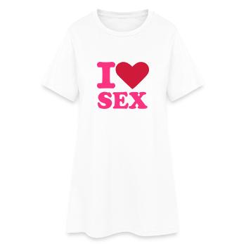 Sex - Frauen T-Shirt-Kleid - Weiß - Vorne
