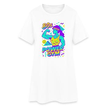 Années 80 Power Gym / Femme forte - Robe T-shirt Femme - blanc - Devant