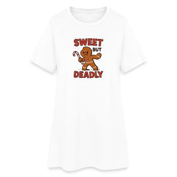 Pain d’épice doux mais dangereux - Robe T-shirt Femme - blanc - Devant