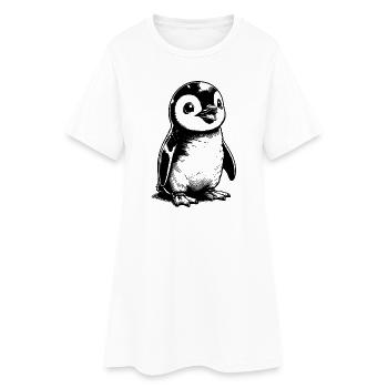 Bébé Pingouin Enfant Câlin Petit Enfant Mignon Câlin - Robe T-shirt Femme - blanc - Devant