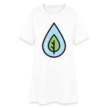 Éco de feuilles à goutte d’eau - Robe T-shirt Femme - blanc - Devant