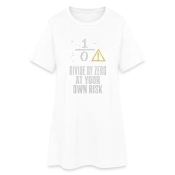 Teilen Durch Null Auf Eigene Gefahr Mathelehrer - Frauen T-Shirt-Kleid - Weiß - Vorne