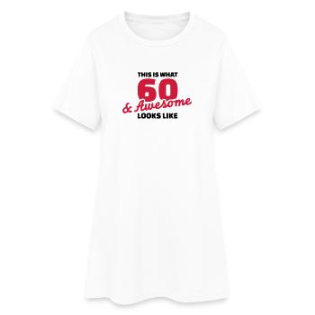 60 Anniversaire - Robe T-shirt Femme - blanc - Devant