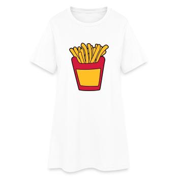 français frites fast food délicieux aliments faim - Robe T-shirt Femme - blanc - Devant