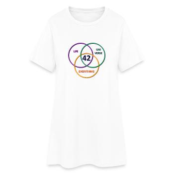 42 (freigestellt) - Frauen T-Shirt-Kleid - Weiß - Vorne